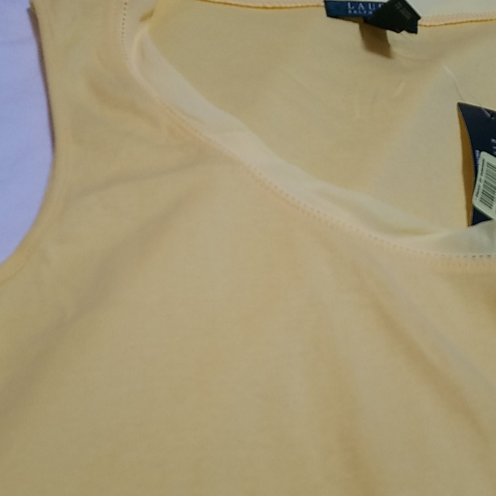Ralph Lauren Yellow Knit Sleeveless Top sz XL NEW - Picture 11 of 11